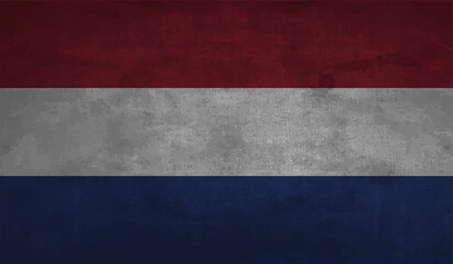 Grunge Netherlands flag. Netherlands flag with waving grunge texture.