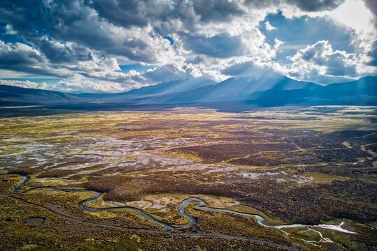 Blick von oben im Sajama Nationalpark in Bolivien