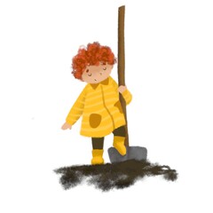 child with a shovel