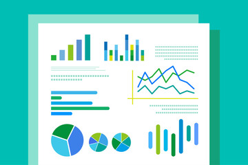 グラフの書類イラスト