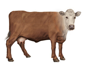 Mots-clés : vache laitière, animal, ferme, bétail, tête blanche, blanche, brun, agriculture, gazon, mollet, taureau, champ, mammifère, isolé, boeuf, exploitation laitière, prairie, nature, domestique,