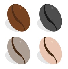 Vector illustration set of brown coffee bean for making a drink, perfect for coffee product advertisements