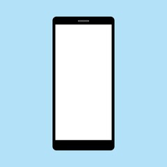 phone on light blue background, vetor