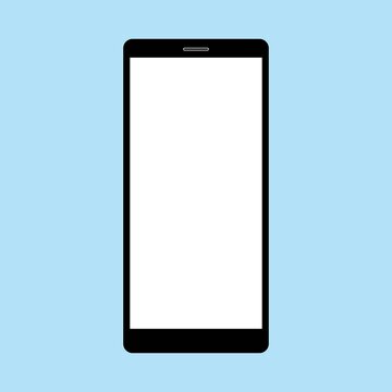 phone on light blue background, vetor