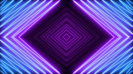 Fototapeta premium Animated zig zag neon light seamless loop modern motion graphics background