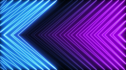 Animated zig zag neon light seamless loop modern motion graphics background
