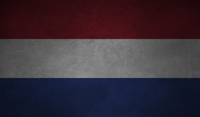 Grunge Netherlands flag. Netherlands flag with waving grunge texture.