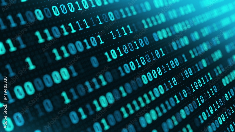 Aufkleber information technology digital binary code background seamless loop 4k