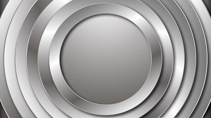 3d brushed metal circles background motion graphics seamless loop with copy space.