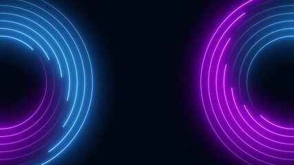 Neon lights  blue and purple seamless loop background motion graphics animation.