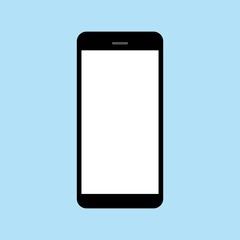 phone on light blue background, vector