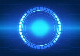 Blue circle technology abstract technology innovation concept vector background and glowing light with some Elements of this image