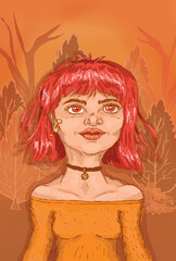 Ilustração desenhada a mão diretamente no Photoshop. A sensação que foi desejada passar, é a sensação da estação do outono.