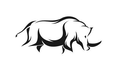 Elegant rhino vector logo