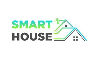 Smart house property vector logo