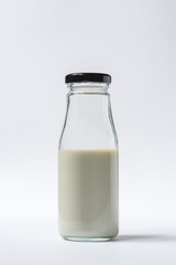 Milk bottle on white background for mockup.
