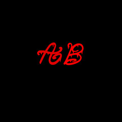Initial AB handwritten monogram and elegant logo design