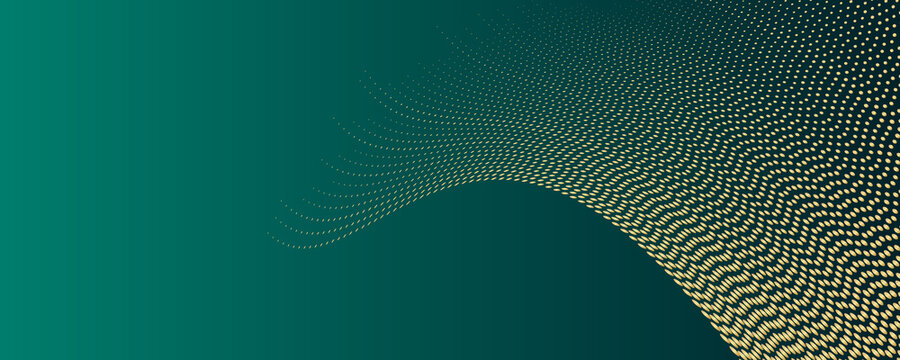 gold dot halftone on green background
