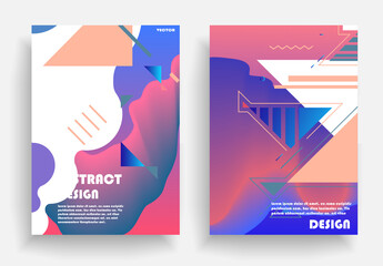 Set of abstract Colorful Memphis Art Background. 80s memphis geometric style flat and line design elements. Retro art for covers, banners, flyers and posters. Vector illustration