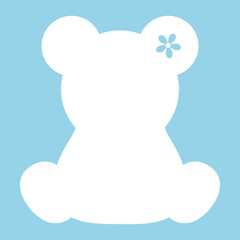 Quadrat Rahmen Großer Teddy Blume Blau