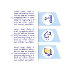 Prevention of digital eyes strain concept icon with text. Problem with vision. Healthcare and correction. PPT page vector template. Brochure, magazine, booklet design element with linear illustrations