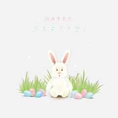 easter bunny and easter eggs