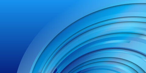 Dark blue paper waves abstract banner design. Elegant wavy vector background 