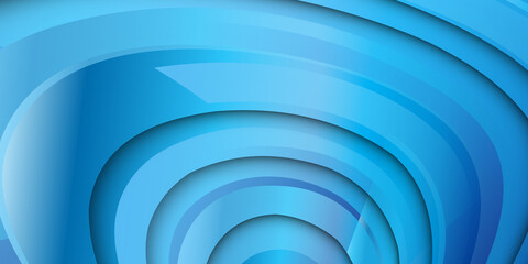 Modern 3D blue abstract background with paper cut shapes. Layered tunnel wave background. Shadows box. Vector design for business presentations, flyers, posters 