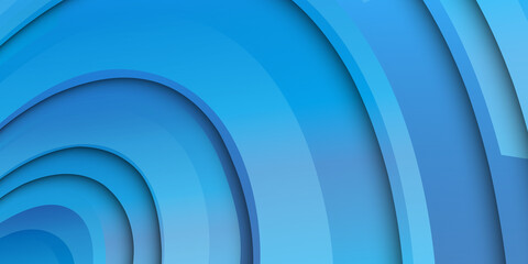 Modern 3D blue abstract background with paper cut shapes. Layered tunnel wave background. Shadows box. Vector design for business presentations, flyers, posters 