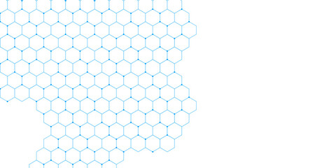 Simple hexagon modern abstract background. hexagon concept design abstract technology background. Hexagonal abstract blue background with simple banner