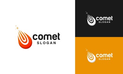 fallen comet logo with deep orange color