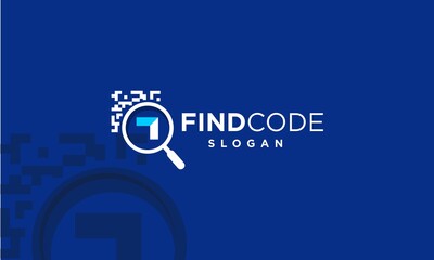 barcode search logo with geometric style