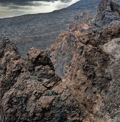 Eroded rock formations. Mountains. Teneriffe Spain