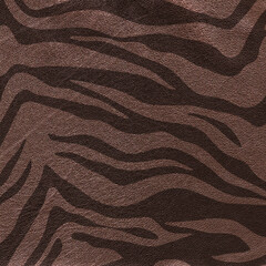 Dark leather background with tiger skin print