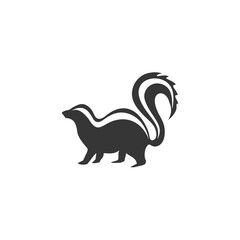 Skunk minimalist silhouette logo design illustration