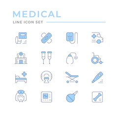Set of medical color icons