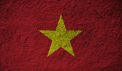 Fototapeta na wymiar Grunge Vietnam flag. Vietnam flag with waving grunge texture.