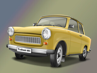 Fototapeta na wymiar Trabant 601 - berühmter DDR Oldtimer, freigestellt