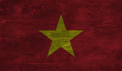 Grunge Vietnam flag. Vietnam flag with waving grunge texture.