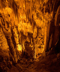 magical underworld in cave of Grotte di Castellana in Puglia