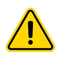 Hazard warning attention sign with exclamation mark symbol. Vector illustration.
