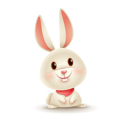 Vector illustration of little cute bunny. Isolated.