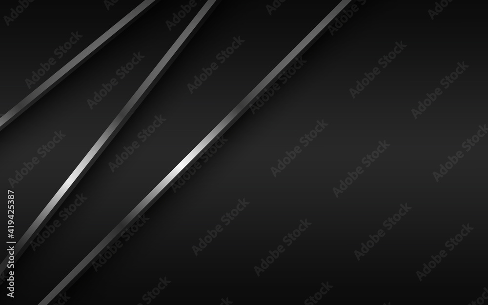 Canvas Prints black modern material background with diagonal silver lines. design for your business. vector abstra