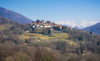 Fototapeta na wymiar Village of Breno, Alto Malcantone, Canton of Ticino, Switzerland 