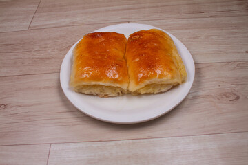 Homemade freshly baked soft dinner rolls, selective focus