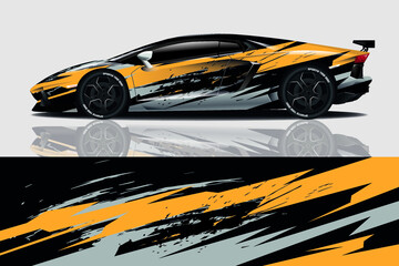 Fototapeta premium Car wrap graphic racing abstract background for wrap and vinyl sticker