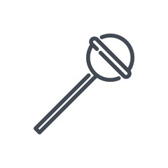 Lollypop line icon. Pop lick candy on stick vector outline sign.