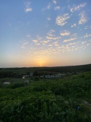 sunset over the river