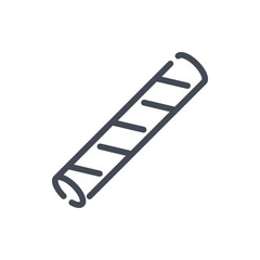 Chocolate wafer roll line icon. Sweet stick vector outline sign.