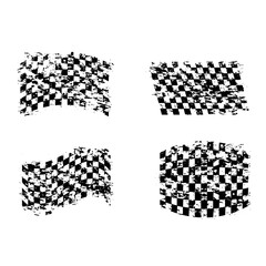 Sport flags grunge set three